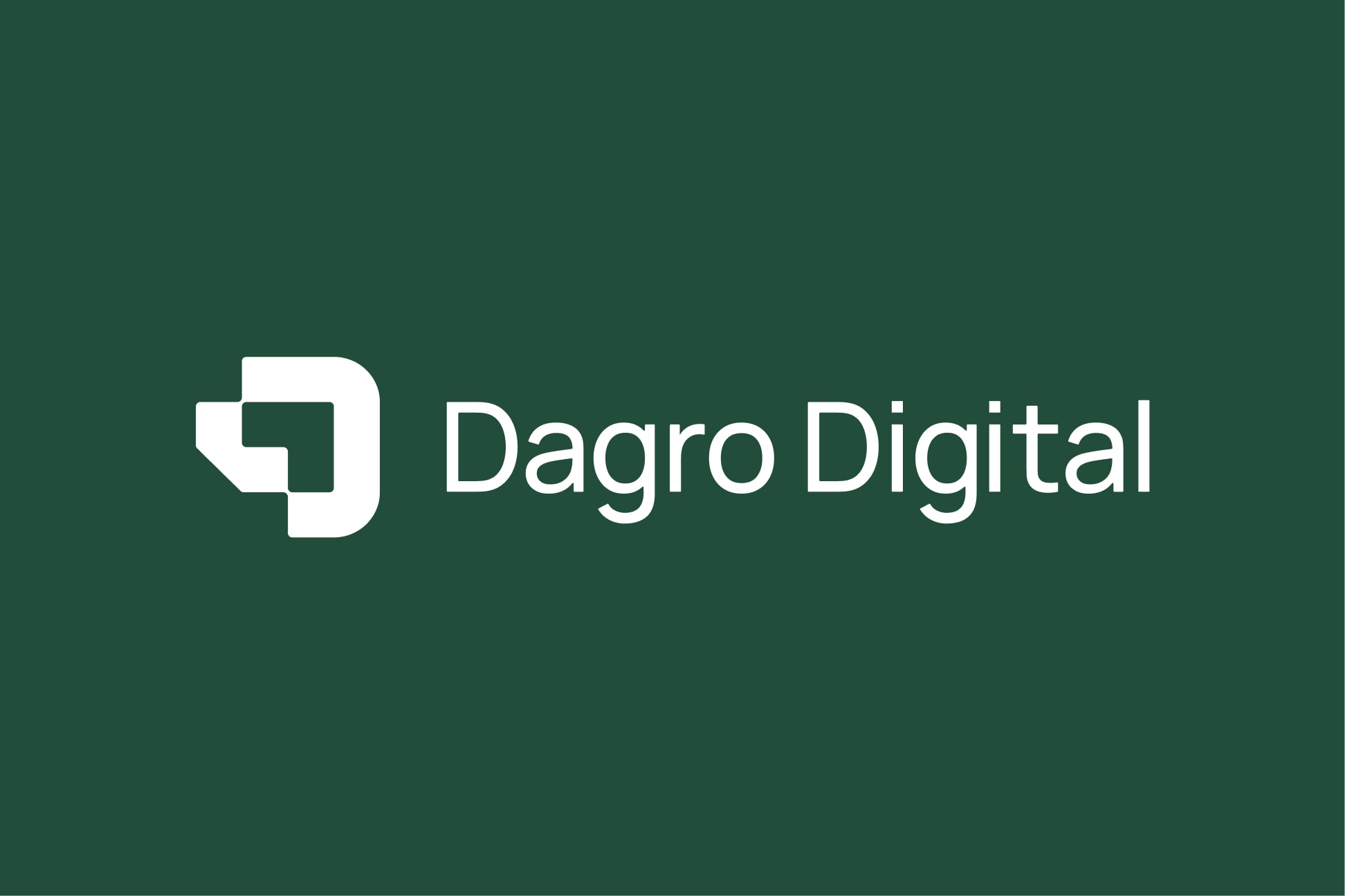 Het nieuwe logo van Dagro Digital in wit op donkergroen