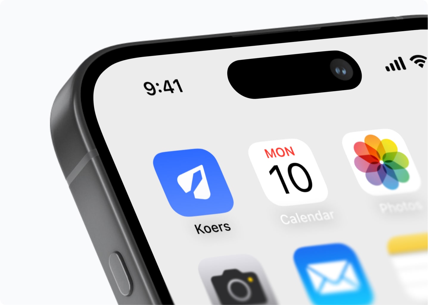 Het Koers-app-icoon op het homescreen van een smartphone